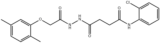 N-(2-chlorophenyl)-4-{2-[(2,5-dimethylphenoxy)acetyl]hydrazino}-4-oxobutanamide Struktur