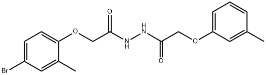 2-(4-bromo-2-methylphenoxy)-N'-[(3-methylphenoxy)acetyl]acetohydrazide Struktur