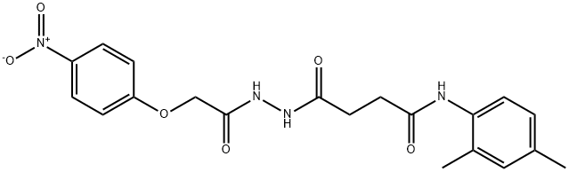 N-(2,4-dimethylphenyl)-4-[2-({4-nitrophenoxy}acetyl)hydrazino]-4-oxobutanamide Struktur