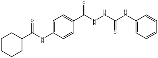 2-{4-[(cyclohexylcarbonyl)amino]benzoyl}-N-phenylhydrazinecarboxamide Struktur