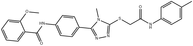 2-methoxy-N-[4-(4-methyl-5-{[2-oxo-2-(4-toluidino)ethyl]sulfanyl}-4H-1,2,4-triazol-3-yl)phenyl]benzamide Struktur