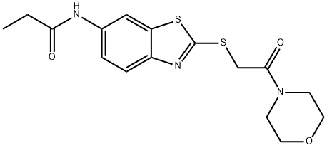 N-(2-{[2-(4-morpholinyl)-2-oxoethyl]sulfanyl}-1,3-benzothiazol-6-yl)propanamide Struktur