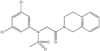 N-(3,5-dichlorophenyl)-N-[2-(3,4-dihydro-2(1H)-isoquinolinyl)-2-oxoethyl]methanesulfonamide Struktur