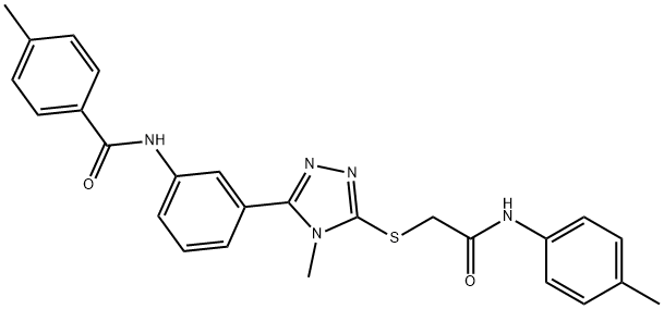 4-methyl-N-[3-(4-methyl-5-{[2-oxo-2-(4-toluidino)ethyl]sulfanyl}-4H-1,2,4-triazol-3-yl)phenyl]benzamide Struktur