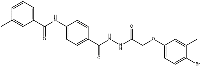 N-[4-({2-[(4-bromo-3-methylphenoxy)acetyl]hydrazino}carbonyl)phenyl]-3-methylbenzamide Struktur