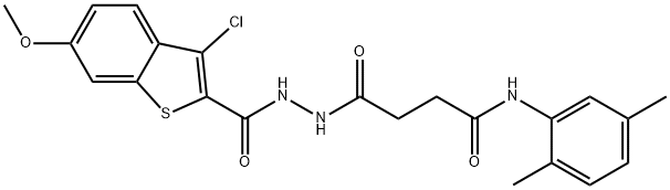 4-{2-[(3-chloro-6-methoxy-1-benzothien-2-yl)carbonyl]hydrazino}-N-(2,5-dimethylphenyl)-4-oxobutanamide Struktur