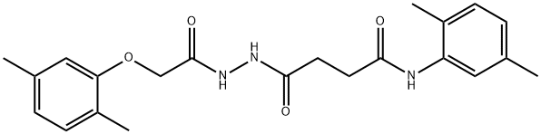 4-{2-[(2,5-dimethylphenoxy)acetyl]hydrazino}-N-(2,5-dimethylphenyl)-4-oxobutanamide Struktur