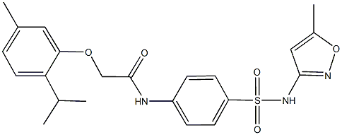 2-(2-isopropyl-5-methylphenoxy)-N-(4-{[(5-methyl-3-isoxazolyl)amino]sulfonyl}phenyl)acetamide Struktur