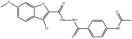 N-[4-({2-[(3-chloro-6-methoxy-1-benzothien-2-yl)carbonyl]hydrazino}carbonyl)phenyl]acetamide Struktur