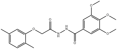 N'-[(2,5-dimethylphenoxy)acetyl]-3,4,5-trimethoxybenzohydrazide Struktur