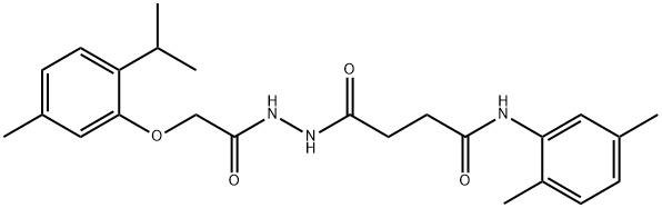 N-(2,5-dimethylphenyl)-4-{2-[(2-isopropyl-5-methylphenoxy)acetyl]hydrazino}-4-oxobutanamide Struktur