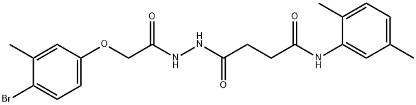 4-{2-[(4-bromo-3-methylphenoxy)acetyl]hydrazino}-N-(2,5-dimethylphenyl)-4-oxobutanamide Struktur