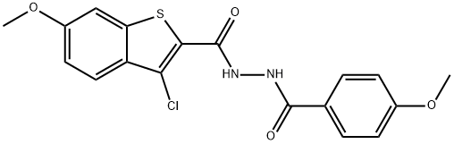 3-chloro-6-methoxy-N'-(4-methoxybenzoyl)-1-benzothiophene-2-carbohydrazide Struktur