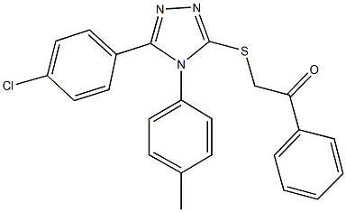 2-{[5-(4-chlorophenyl)-4-(4-methylphenyl)-4H-1,2,4-triazol-3-yl]sulfanyl}-1-phenylethanone Struktur