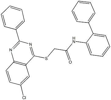 N-[1,1'-biphenyl]-2-yl-2-[(6-chloro-2-phenyl-4-quinazolinyl)sulfanyl]acetamide Struktur