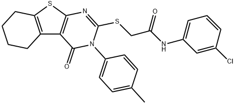 N-(3-chlorophenyl)-2-{[3-(4-methylphenyl)-4-oxo-3,4,5,6,7,8-hexahydro[1]benzothieno[2,3-d]pyrimidin-2-yl]sulfanyl}acetamide Struktur