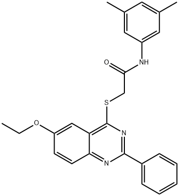 N-(3,5-dimethylphenyl)-2-[(6-ethoxy-2-phenyl-4-quinazolinyl)sulfanyl]acetamide Struktur