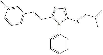 3-(isobutylsulfanyl)-5-[(3-methylphenoxy)methyl]-4-phenyl-4H-1,2,4-triazole Struktur