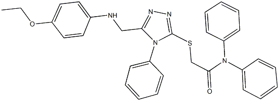 2-({5-[(4-ethoxyanilino)methyl]-4-phenyl-4H-1,2,4-triazol-3-yl}sulfanyl)-N,N-diphenylacetamide Struktur