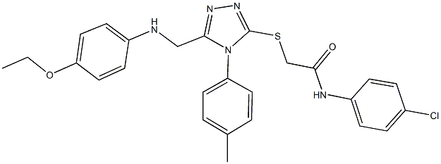 N-(4-chlorophenyl)-2-{[5-[(4-ethoxyanilino)methyl]-4-(4-methylphenyl)-4H-1,2,4-triazol-3-yl]sulfanyl}acetamide Struktur