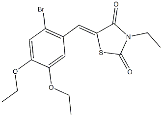 5-(2-bromo-4,5-diethoxybenzylidene)-3-ethyl-1,3-thiazolidine-2,4-dione Struktur