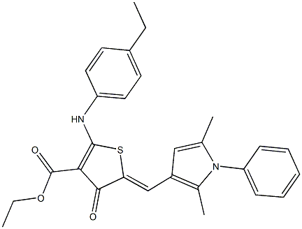 ethyl 5-[(2,5-dimethyl-1-phenyl-1H-pyrrol-3-yl)methylene]-2-(4-ethylanilino)-4-oxo-4,5-dihydro-3-thiophenecarboxylate Struktur