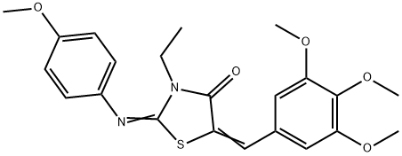 3-ethyl-2-[(4-methoxyphenyl)imino]-5-(3,4,5-trimethoxybenzylidene)-1,3-thiazolidin-4-one Struktur