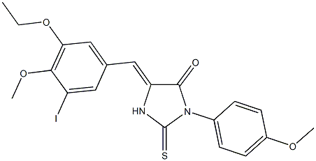 5-(3-ethoxy-5-iodo-4-methoxybenzylidene)-3-(4-methoxyphenyl)-2-thioxo-4-imidazolidinone Struktur