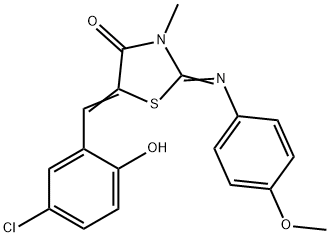 5-(5-chloro-2-hydroxybenzylidene)-2-[(4-methoxyphenyl)imino]-3-methyl-1,3-thiazolidin-4-one Struktur