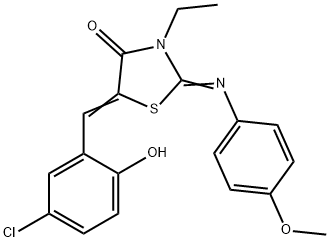 5-(5-chloro-2-hydroxybenzylidene)-3-ethyl-2-[(4-methoxyphenyl)imino]-1,3-thiazolidin-4-one Struktur