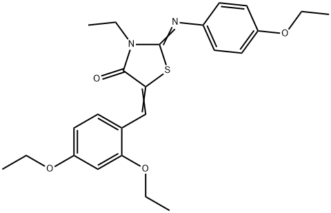 5-(2,4-diethoxybenzylidene)-2-[(4-ethoxyphenyl)imino]-3-ethyl-1,3-thiazolidin-4-one Struktur