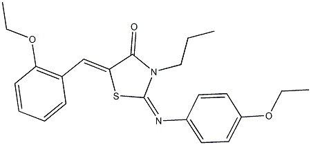 5-(2-ethoxybenzylidene)-2-[(4-ethoxyphenyl)imino]-3-propyl-1,3-thiazolidin-4-one Struktur