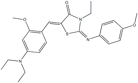 5-[4-(diethylamino)-2-methoxybenzylidene]-3-ethyl-2-[(4-methoxyphenyl)imino]-1,3-thiazolidin-4-one Struktur