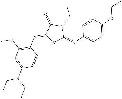 5-[4-(diethylamino)-2-methoxybenzylidene]-2-[(4-ethoxyphenyl)imino]-3-ethyl-1,3-thiazolidin-4-one Struktur