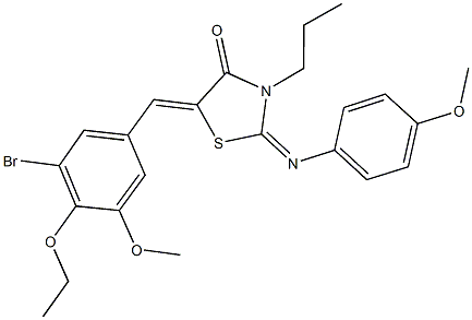 5-(3-bromo-4-ethoxy-5-methoxybenzylidene)-2-[(4-methoxyphenyl)imino]-3-propyl-1,3-thiazolidin-4-one Struktur