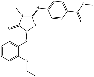 methyl 4-{[5-(2-ethoxybenzylidene)-3-methyl-4-oxo-1,3-thiazolidin-2-ylidene]amino}benzoate Struktur