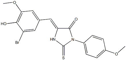 5-(3-bromo-4-hydroxy-5-methoxybenzylidene)-3-(4-methoxyphenyl)-2-thioxo-4-imidazolidinone Struktur