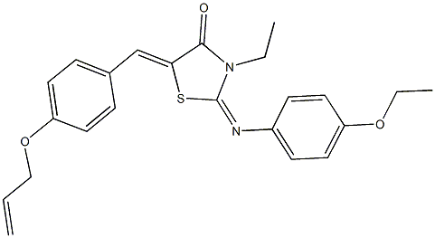 5-[4-(allyloxy)benzylidene]-2-[(4-ethoxyphenyl)imino]-3-ethyl-1,3-thiazolidin-4-one Struktur