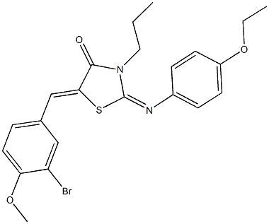 5-(3-bromo-4-methoxybenzylidene)-2-[(4-ethoxyphenyl)imino]-3-propyl-1,3-thiazolidin-4-one Struktur