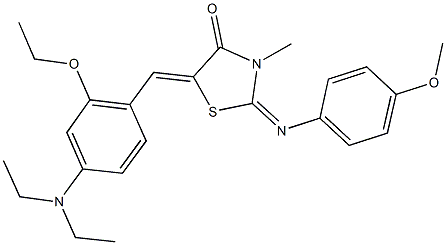 5-[4-(diethylamino)-2-ethoxybenzylidene]-2-[(4-methoxyphenyl)imino]-3-methyl-1,3-thiazolidin-4-one Struktur