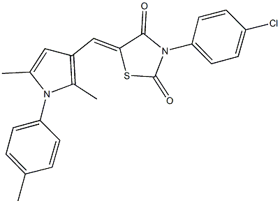 3-(4-chlorophenyl)-5-{[2,5-dimethyl-1-(4-methylphenyl)-1H-pyrrol-3-yl]methylene}-1,3-thiazolidine-2,4-dione Struktur