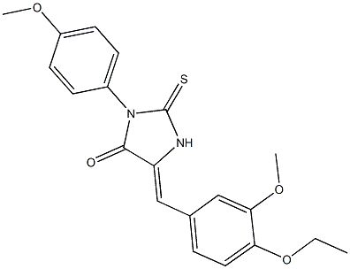 5-(4-ethoxy-3-methoxybenzylidene)-3-(4-methoxyphenyl)-2-thioxo-4-imidazolidinone Struktur