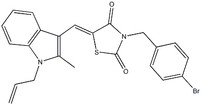 5-[(1-allyl-2-methyl-1H-indol-3-yl)methylene]-3-(4-bromobenzyl)-1,3-thiazolidine-2,4-dione Struktur