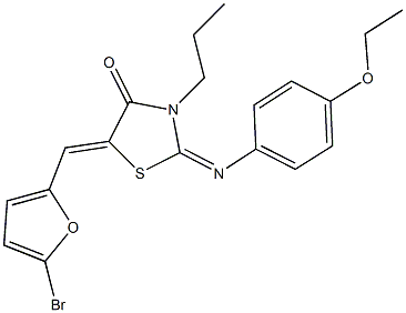 5-[(5-bromo-2-furyl)methylene]-2-[(4-ethoxyphenyl)imino]-3-propyl-1,3-thiazolidin-4-one Struktur