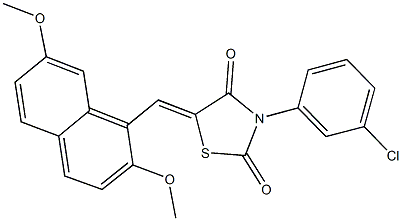 3-(3-chlorophenyl)-5-[(2,7-dimethoxy-1-naphthyl)methylene]-1,3-thiazolidine-2,4-dione Struktur