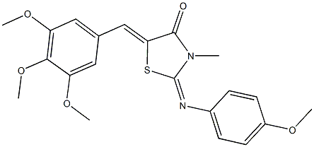 2-[(4-methoxyphenyl)imino]-3-methyl-5-(3,4,5-trimethoxybenzylidene)-1,3-thiazolidin-4-one Struktur