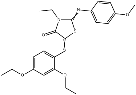 5-(2,4-diethoxybenzylidene)-3-ethyl-2-[(4-methoxyphenyl)imino]-1,3-thiazolidin-4-one Struktur