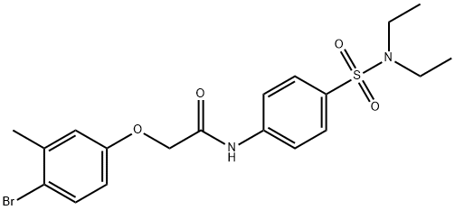 2-(4-bromo-3-methylphenoxy)-N-{4-[(diethylamino)sulfonyl]phenyl}acetamide Struktur