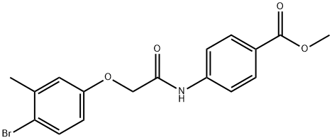 methyl 4-{[(4-bromo-3-methylphenoxy)acetyl]amino}benzoate Struktur