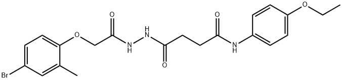 4-{2-[(4-bromo-2-methylphenoxy)acetyl]hydrazino}-N-(4-ethoxyphenyl)-4-oxobutanamide Struktur